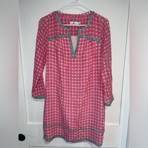 Vineyard Vines Cowrie Shell Silk Tunic Dress Pink Floral Size 4